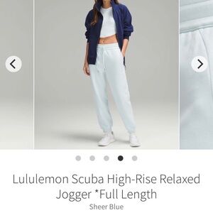 Lululemon Scuba High Rise Relaxed Jogger Sweatpants Sheer Blue Size 8 W5CV9S